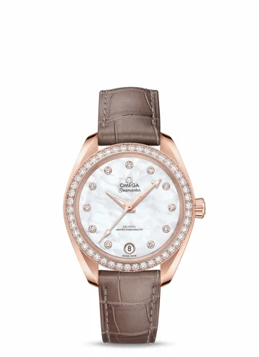 Omega Seamaster Aqua Terra 150M Master Chronometer 34 Sedna Gold / Diamond / MOP / Alligator 220.58.34.20.55.001 (22058342055001)